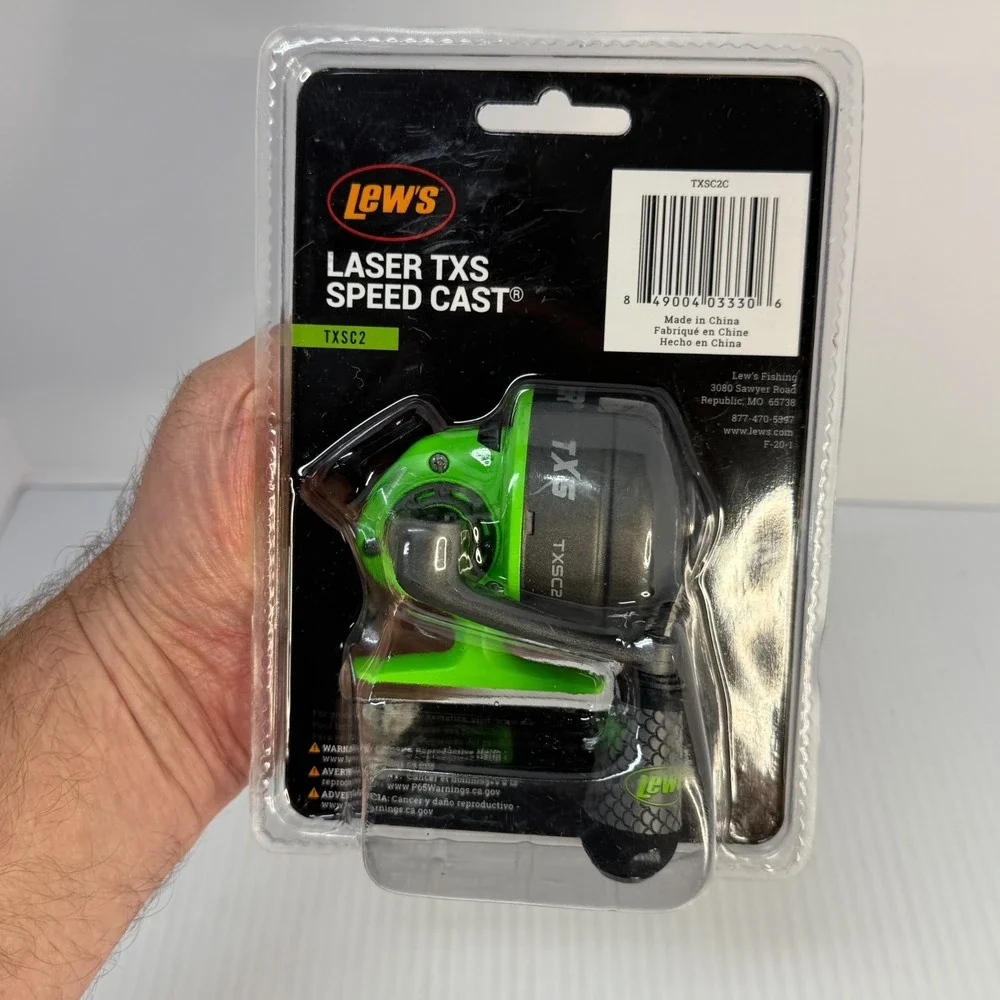 lews Laser TXSC 2 Speedcast Fishing Reel Spincast NIB Closed Face Push Button